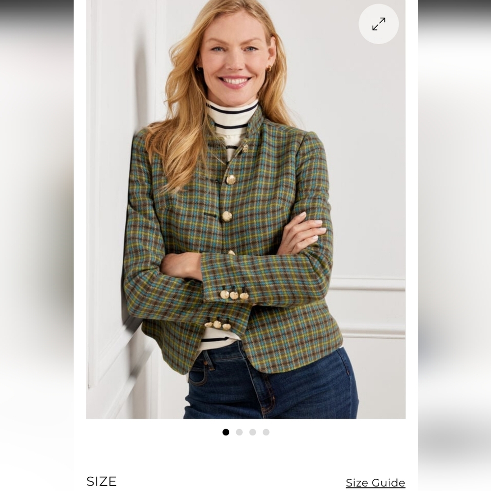 Talbots Blue and Green Plaid Blazer